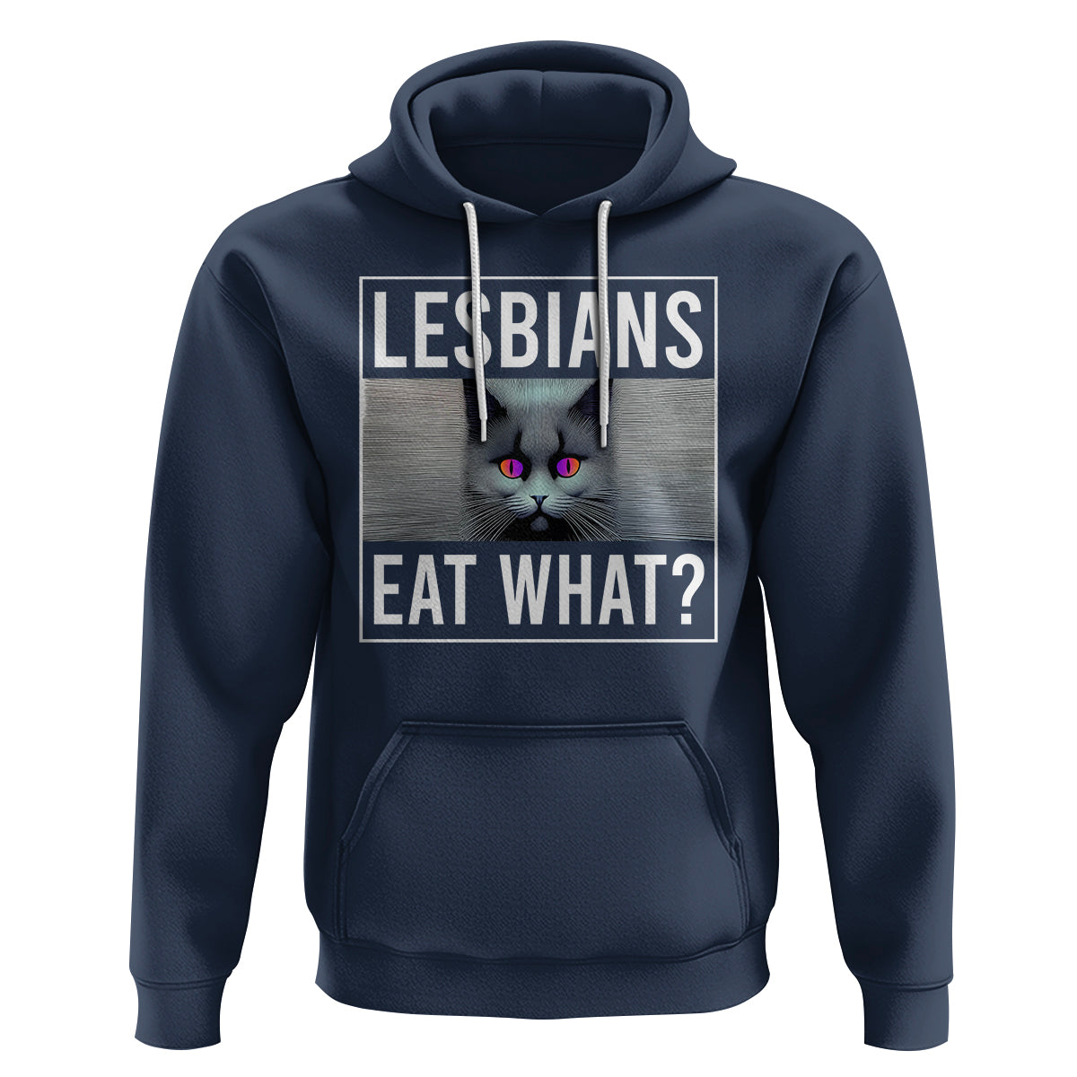 Lesbians Eat What? Funny Scared Cat LGBT Pride Hoodie - Wonder Print Shop