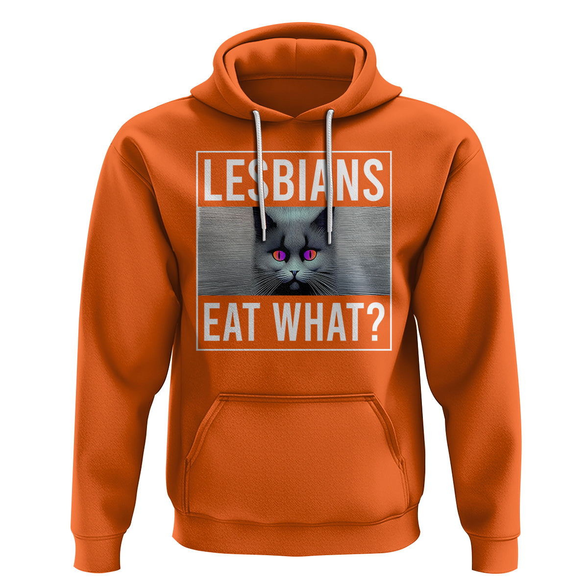 Lesbians Eat What? Funny Scared Cat LGBT Pride Hoodie - Wonder Print Shop