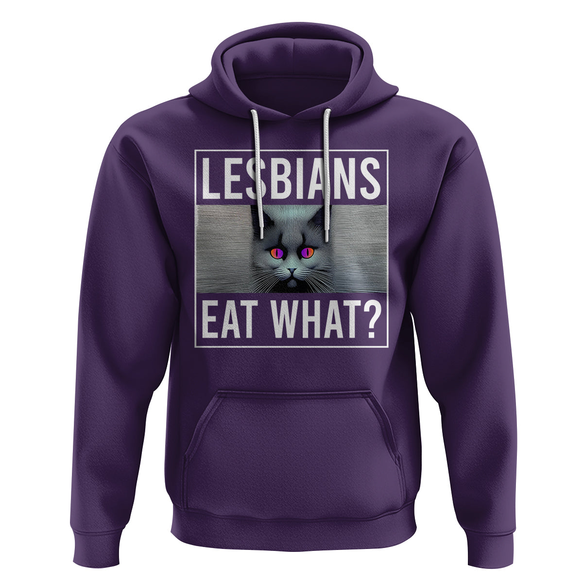 Lesbians Eat What? Funny Scared Cat LGBT Pride Hoodie - Wonder Print Shop