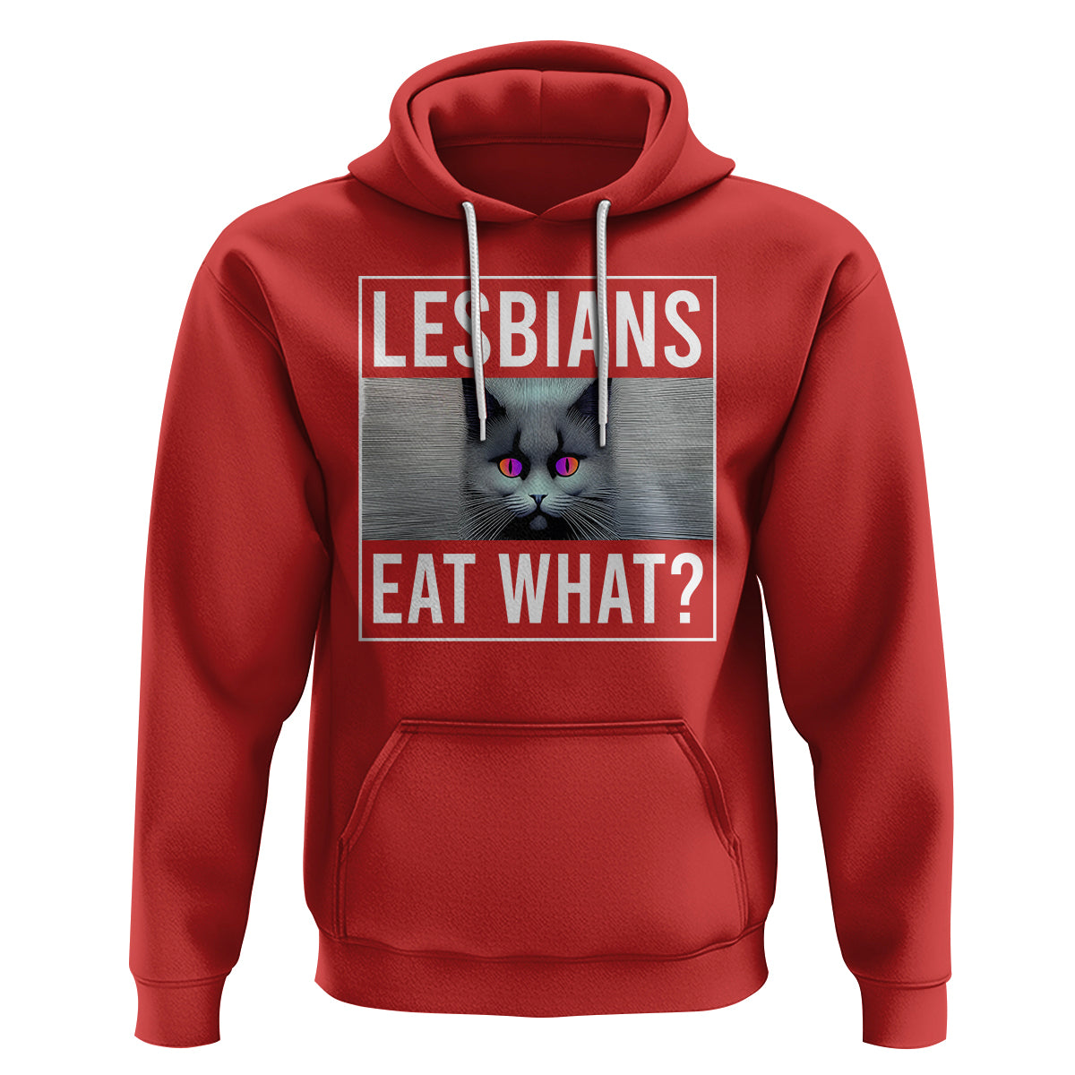 Lesbians Eat What? Funny Scared Cat LGBT Pride Hoodie - Wonder Print Shop