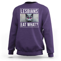 Lesbians Eat What? Funny Scared Cat LGBT Pride Sweatshirt - Wonder Print Shop