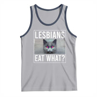Lesbians Eat What? Funny Scared Cat LGBT Pride Tank Top