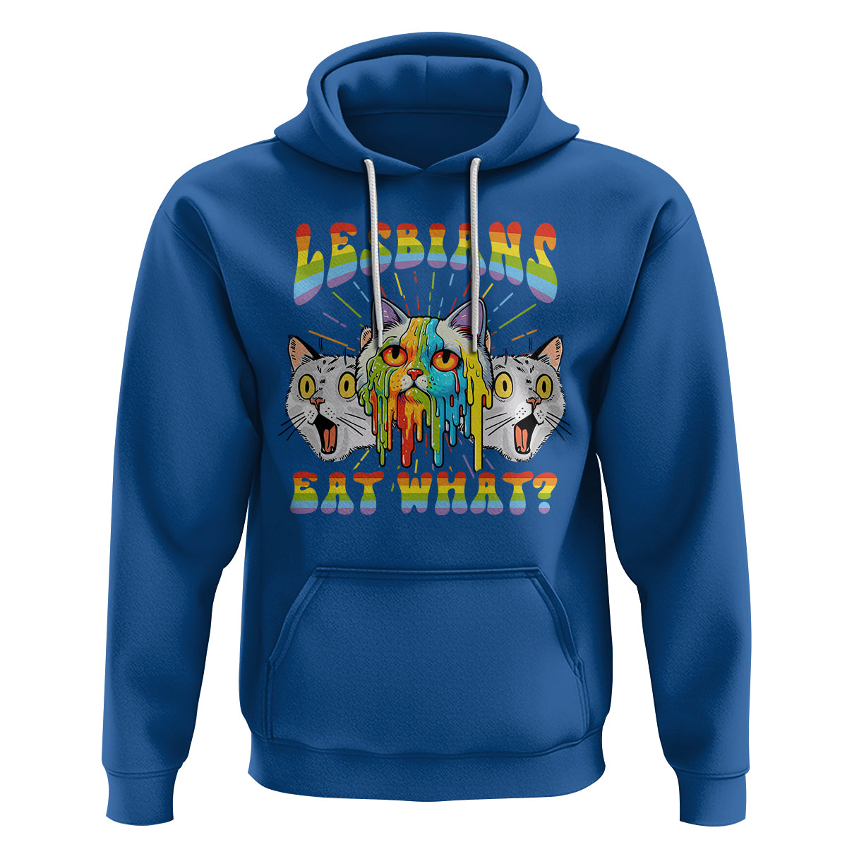 Lesbians Eat What? Funny Scared Cat LGBT Pride Hoodie - Wonder Print Shop