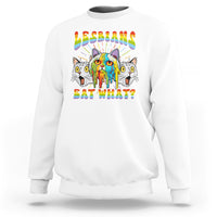 Lesbians Eat What? Funny Scared Cat LGBT Pride Sweatshirt - Wonder Print Shop