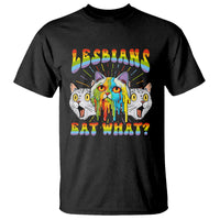 Lesbians Eat What? Funny Scared Cat LGBT Pride T Shirt - Wonder Print Shop