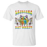Lesbians Eat What? Funny Scared Cat LGBT Pride T Shirt - Wonder Print Shop