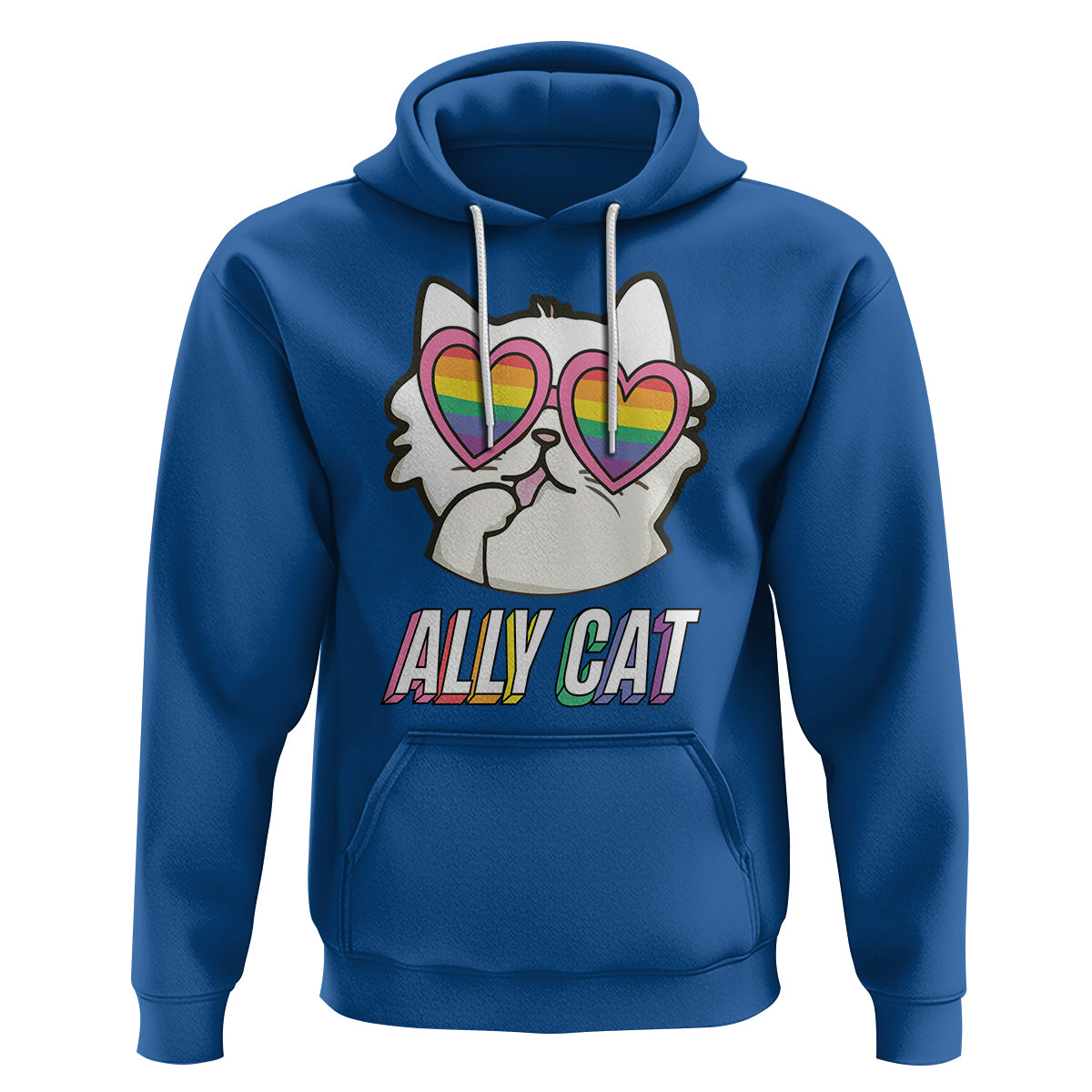 LGBTQ Ally Pride Rainbow Cat Lover Hoodie - Wonder Print Shop