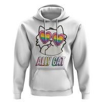LGBTQ Ally Pride Rainbow Cat Lover Hoodie - Wonder Print Shop