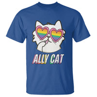 LGBTQ Ally Pride Rainbow Cat Lover T Shirt - Wonder Print Shop