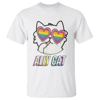 LGBTQ Ally Pride Rainbow Cat Lover T Shirt - Wonder Print Shop