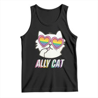 LGBTQ Ally Pride Rainbow Cat Lover Tank Top