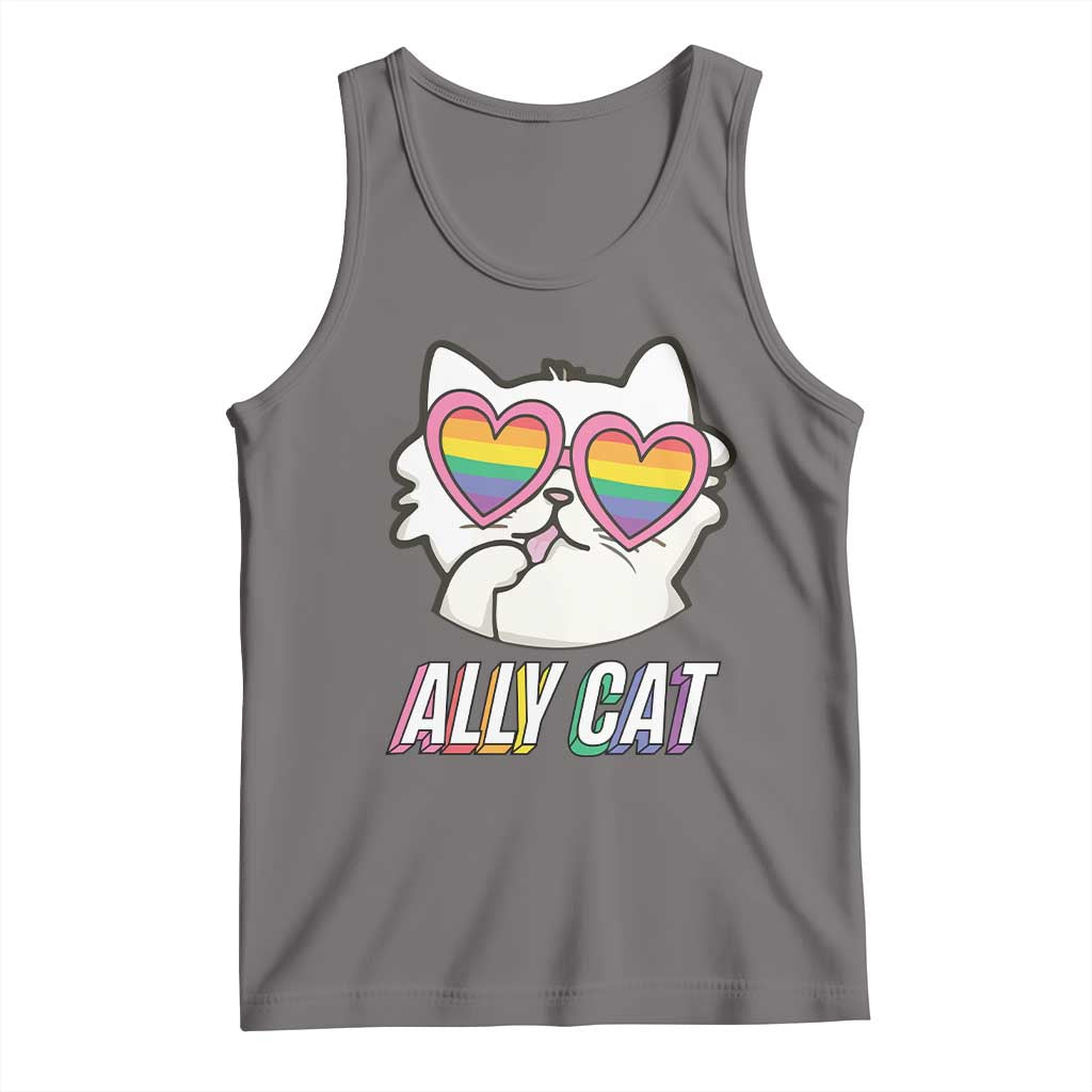 LGBTQ Ally Pride Rainbow Cat Lover Tank Top