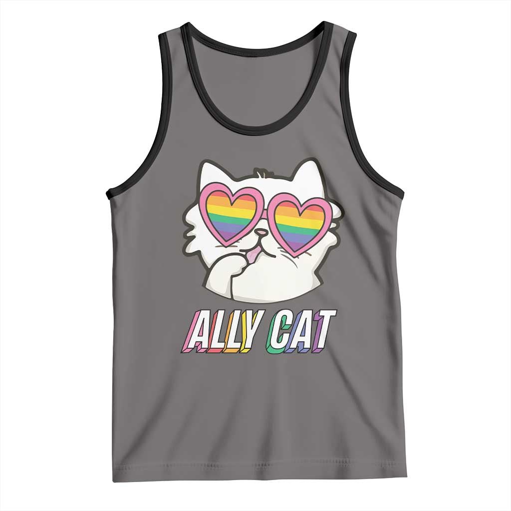 LGBTQ Ally Pride Rainbow Cat Lover Tank Top