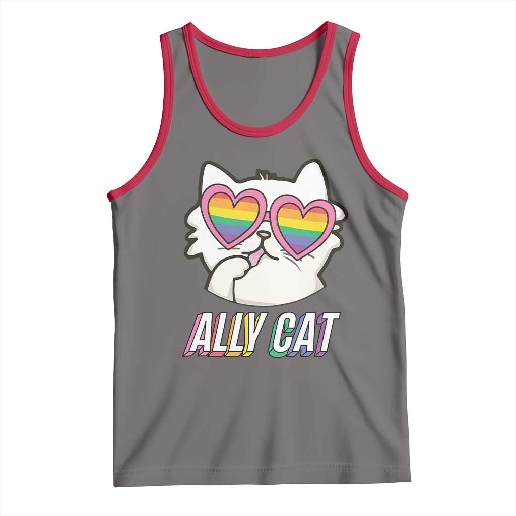 LGBTQ Ally Pride Rainbow Cat Lover Tank Top