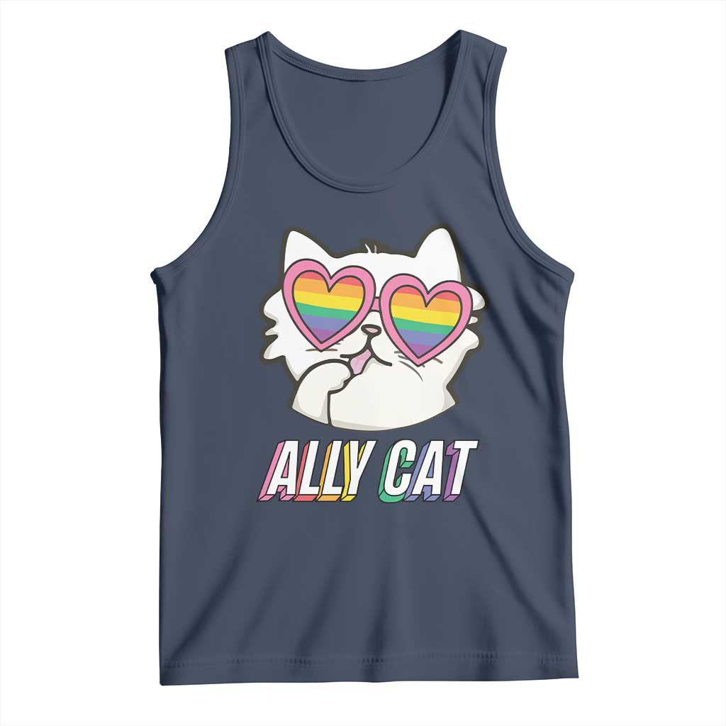 LGBTQ Ally Pride Rainbow Cat Lover Tank Top