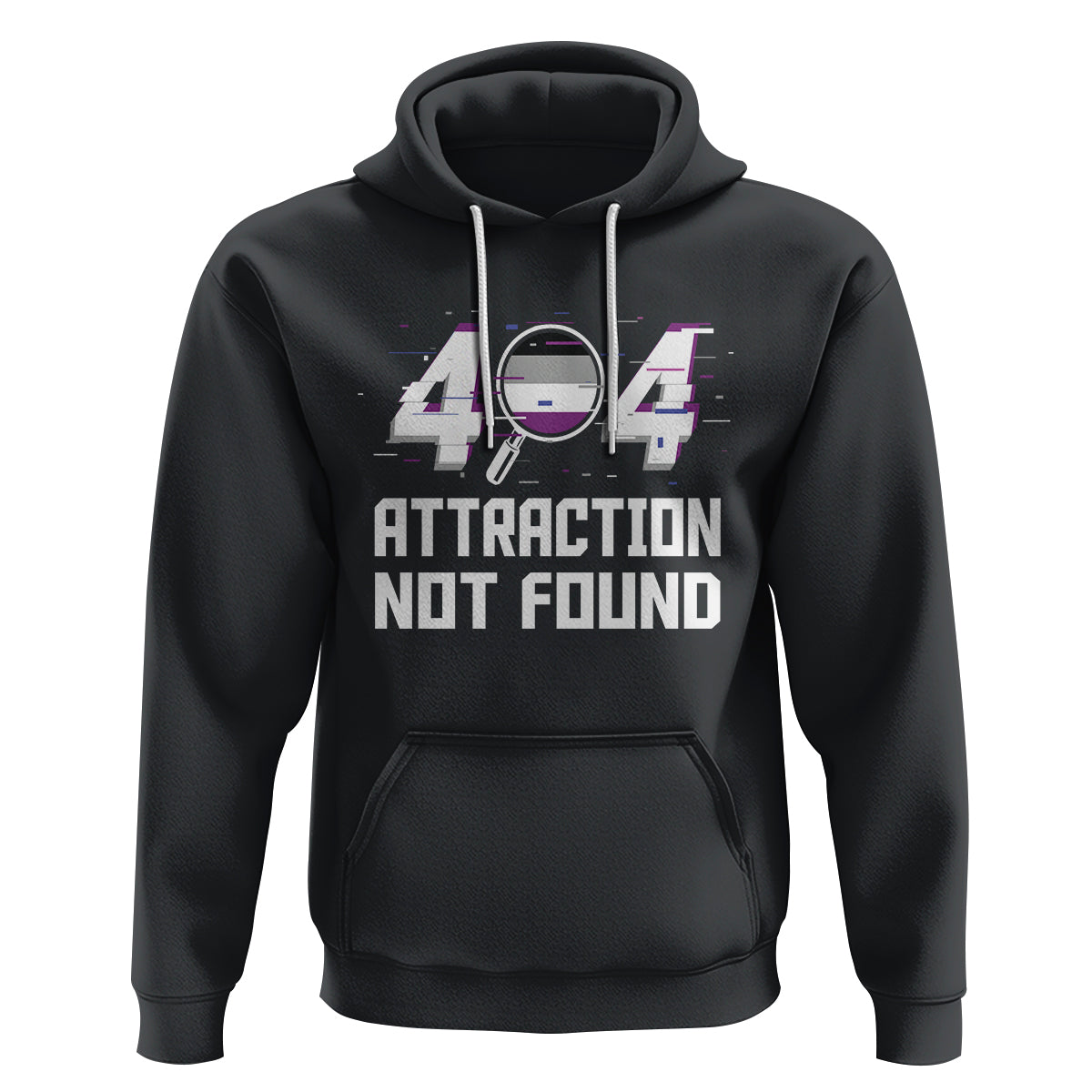 Asexual Hoodie Error 404 Attraction Not Found ACE Asexuality LGBTQ - Wonder Print Shop