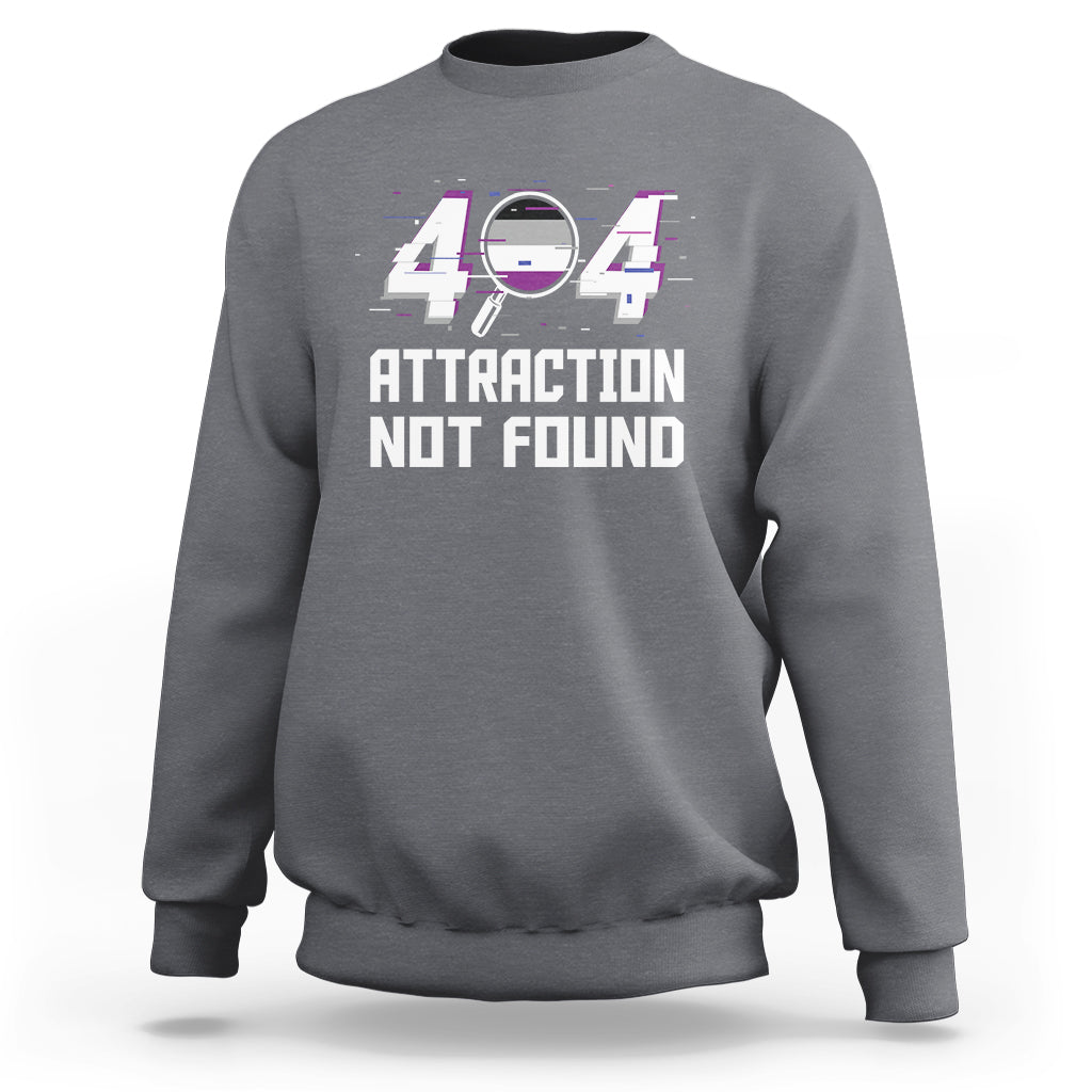 Asexual Sweatshirt Error 404 Attraction Not Found ACE Asexuality LGBTQ - Wonder Print Shop