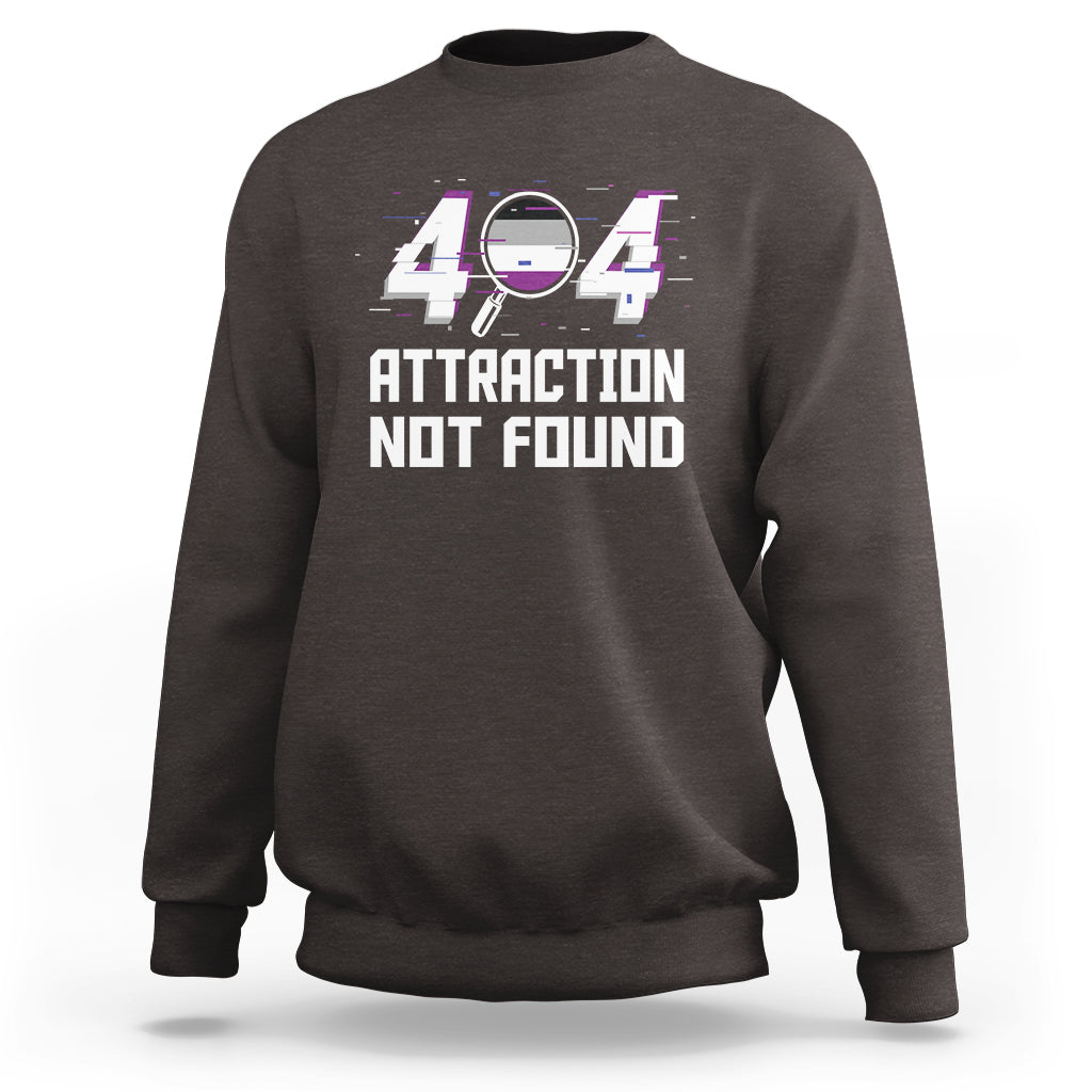 Asexual Sweatshirt Error 404 Attraction Not Found ACE Asexuality LGBTQ - Wonder Print Shop