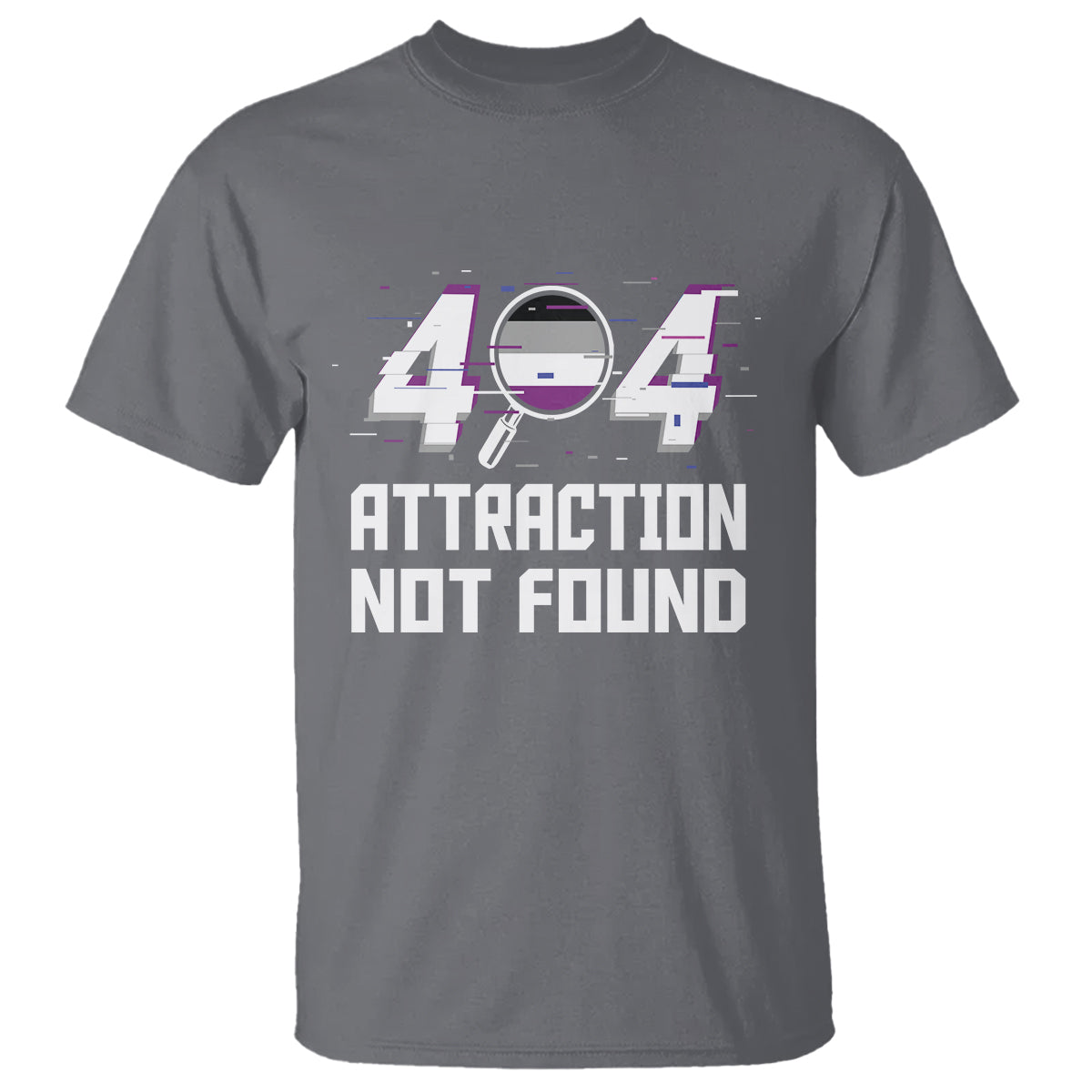 Asexual T Shirt Error 404 Attraction Not Found ACE Asexuality LGBTQ - Wonder Print Shop