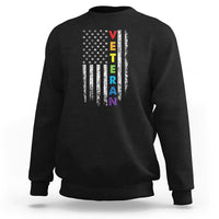 LGBT Veteran Sweatshirt American Flag Rainbow Military Army - Wonder Print Shop