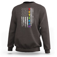 LGBT Veteran Sweatshirt American Flag Rainbow Military Army - Wonder Print Shop