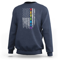 LGBT Veteran Sweatshirt American Flag Rainbow Military Army - Wonder Print Shop