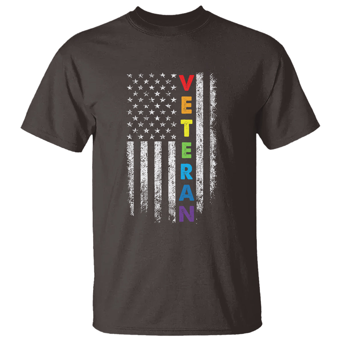 LGBT Veteran T Shirt American Flag Rainbow Military Army - Wonder Print Shop