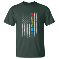 LGBT Veteran T Shirt American Flag Rainbow Military Army - Wonder Print Shop