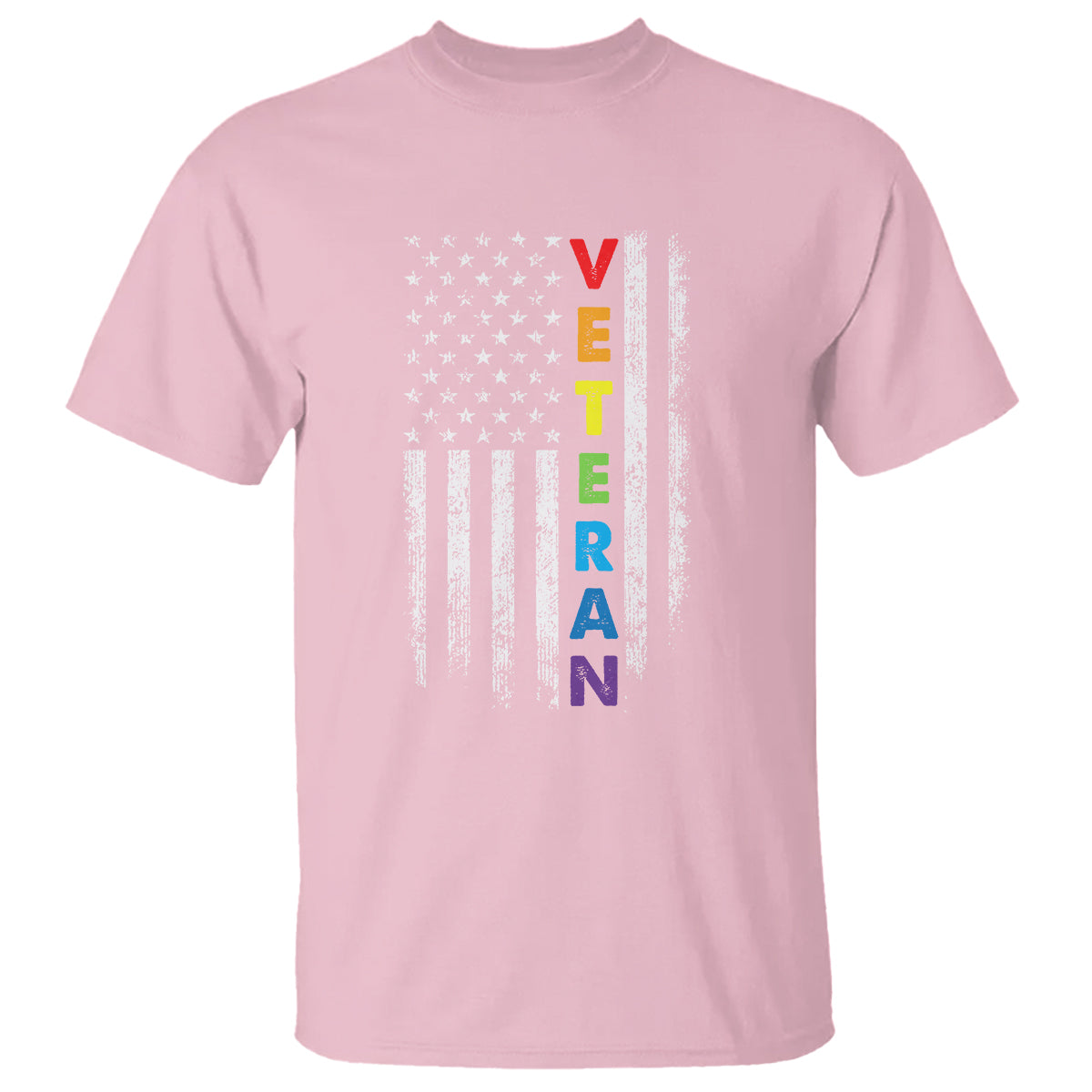 LGBT Veteran T Shirt American Flag Rainbow Military Army - Wonder Print Shop