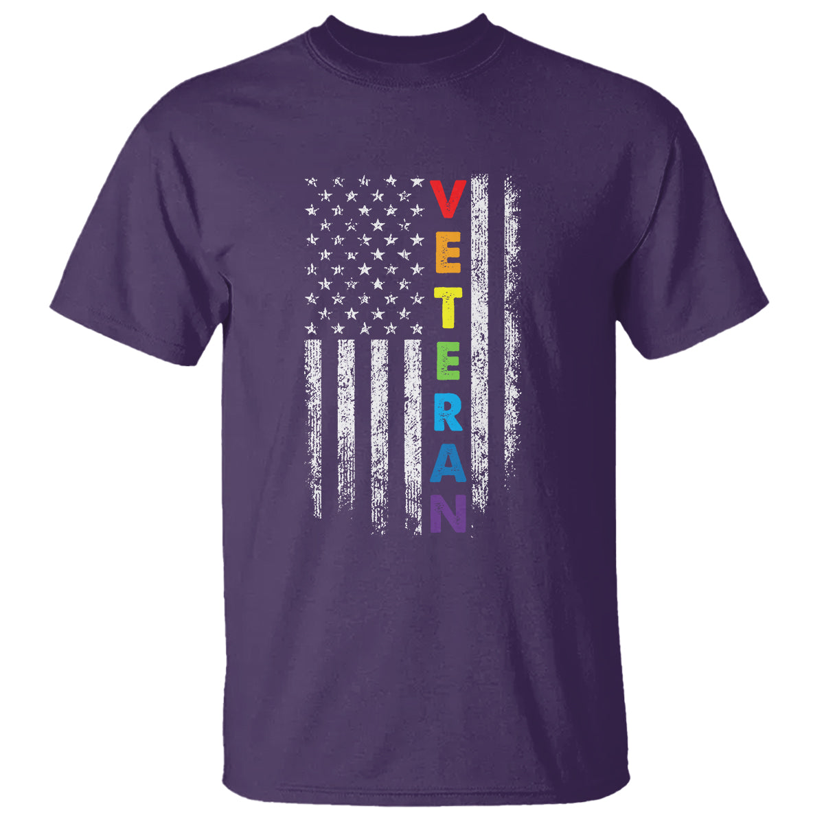 LGBT Veteran T Shirt American Flag Rainbow Military Army - Wonder Print Shop