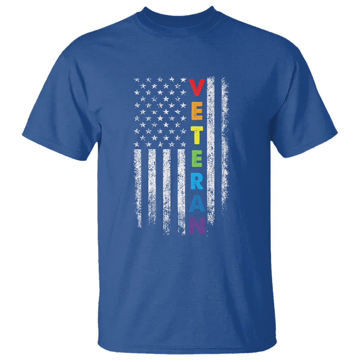LGBT Veteran T Shirt American Flag Rainbow Military Army - Wonder Print Shop