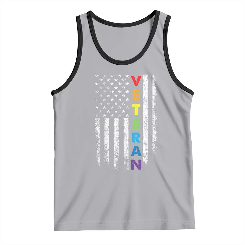 LGBT Veteran Tank Top American Flag Rainbow Military Army