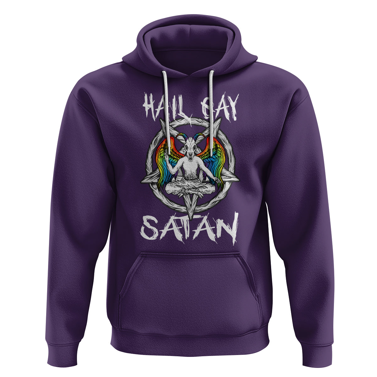 Hail Gay Satan Hoodie Goth Baphomet Devil LGBT Pride - Wonder Print Shop
