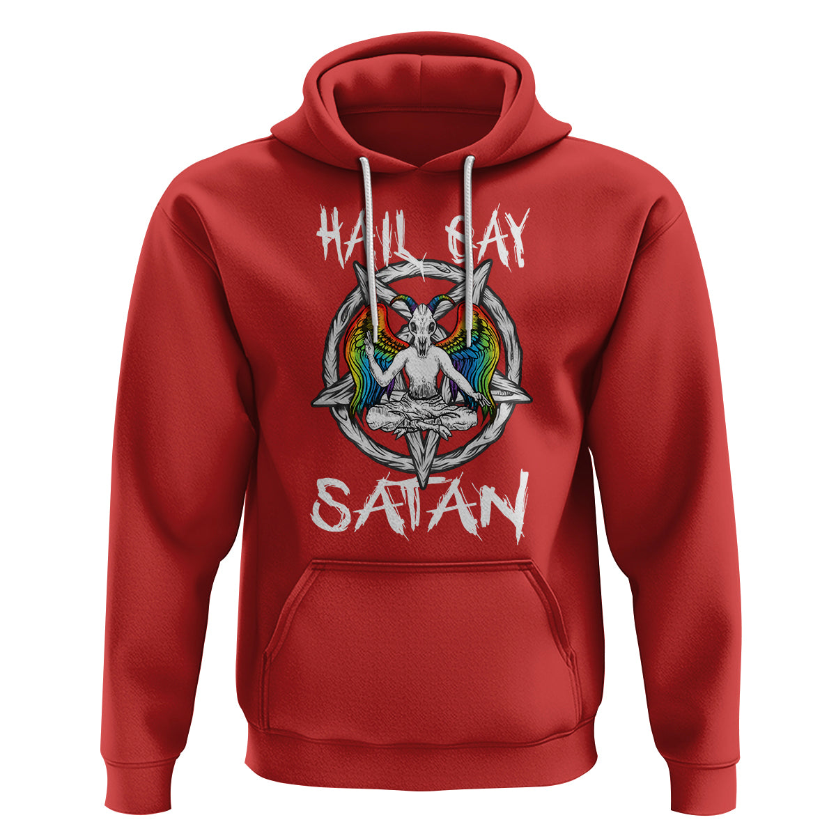 Hail Gay Satan Hoodie Goth Baphomet Devil LGBT Pride - Wonder Print Shop
