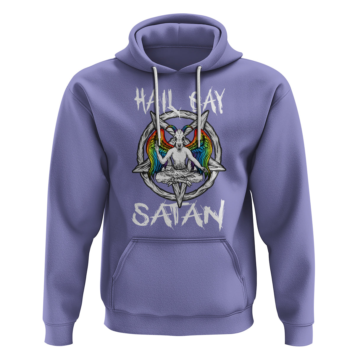 Hail Gay Satan Hoodie Goth Baphomet Devil LGBT Pride - Wonder Print Shop