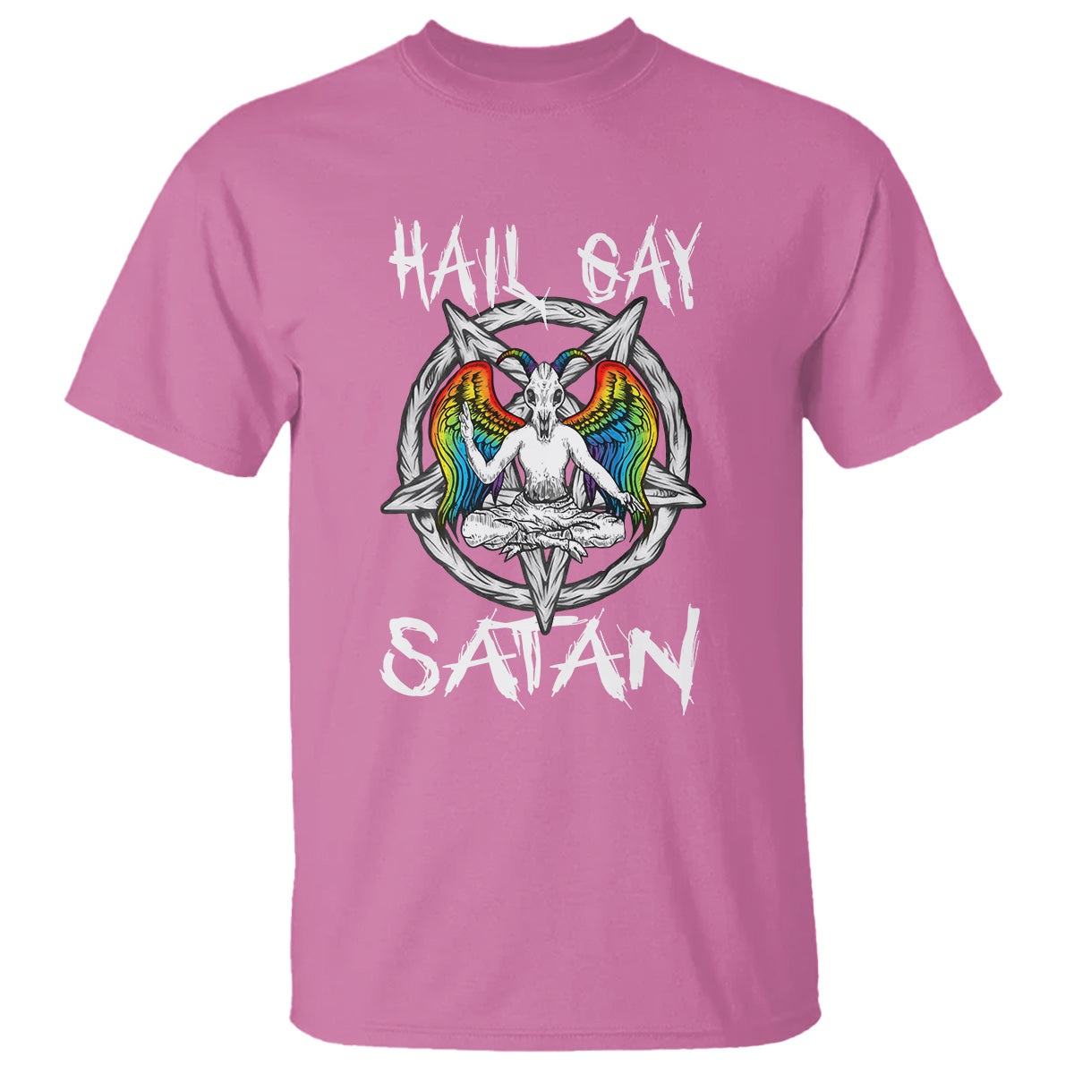 Hail Gay Satan T Shirt Goth Baphomet Devil LGBT Pride - Wonder Print Shop
