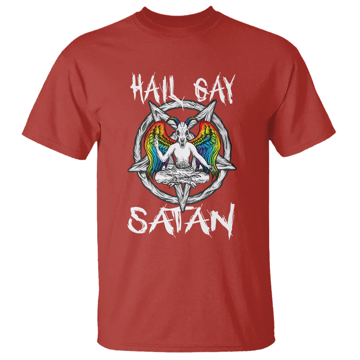 Hail Gay Satan T Shirt Goth Baphomet Devil LGBT Pride - Wonder Print Shop
