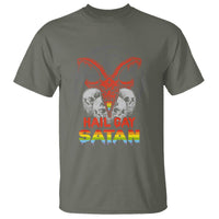Hail Gay Satan T Shirt Skull Goth Baphomet Devil LGBT Pride - Wonder Print Shop