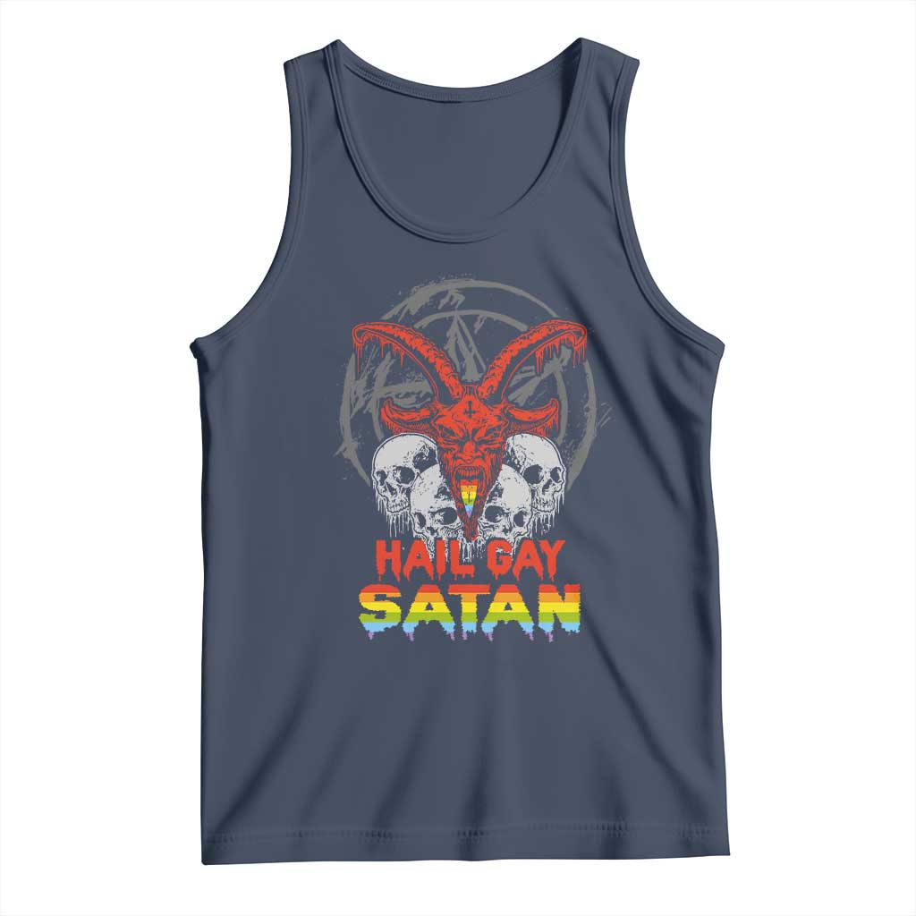 Hail Gay Satan Tank Top Skull Goth Baphomet Devil LGBT Pride