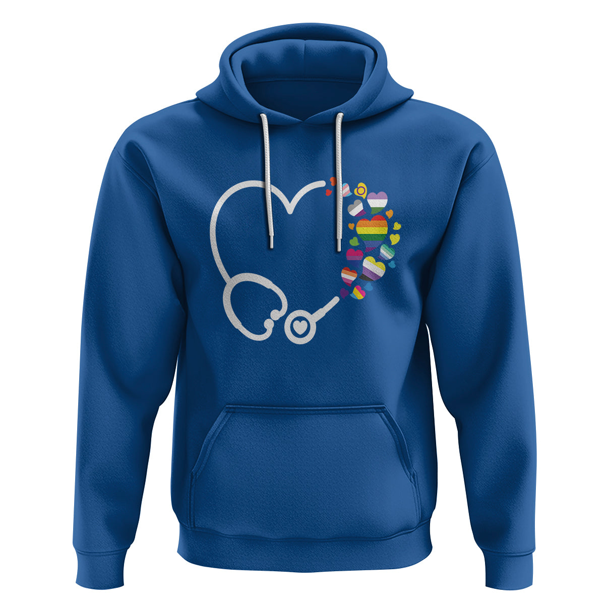 LGBT Nurse Hoodie Rainbow Flag Stethoscope Nurse RN Gay Pride - Wonder Print Shop