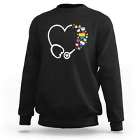 LGBT Nurse Sweatshirt Rainbow Flag Stethoscope Nurse RN Gay Pride - Wonder Print Shop
