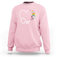 LGBT Nurse Sweatshirt Rainbow Flag Stethoscope Nurse RN Gay Pride - Wonder Print Shop