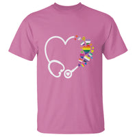LGBT Nurse T Shirt Rainbow Flag Stethoscope Nurse RN Gay Pride - Wonder Print Shop