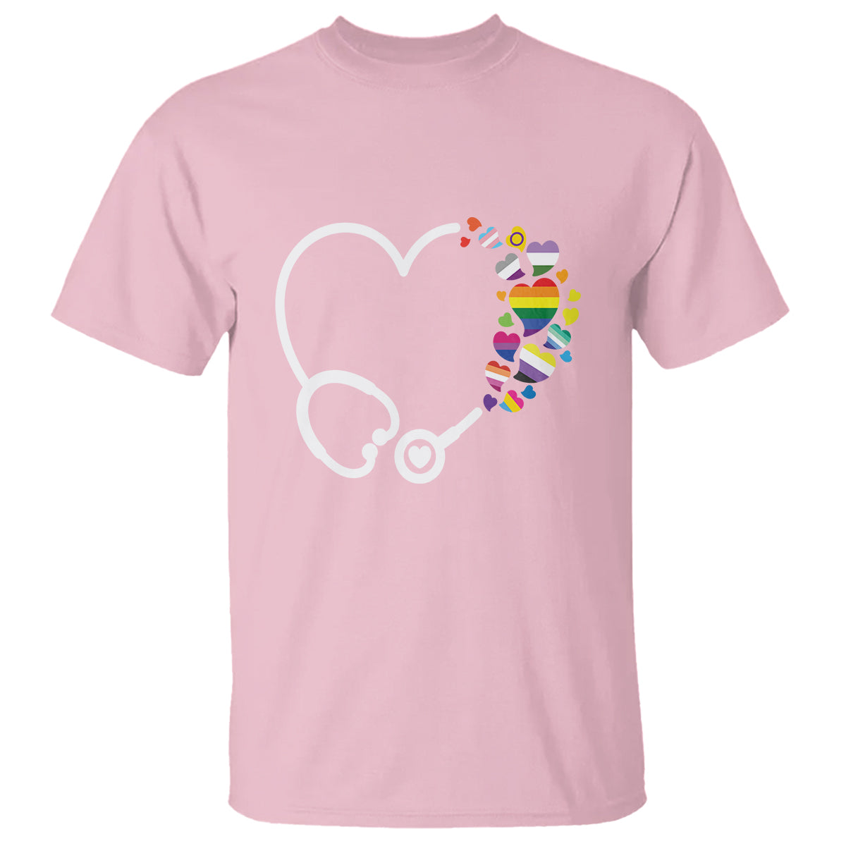LGBT Nurse T Shirt Rainbow Flag Stethoscope Nurse RN Gay Pride - Wonder Print Shop