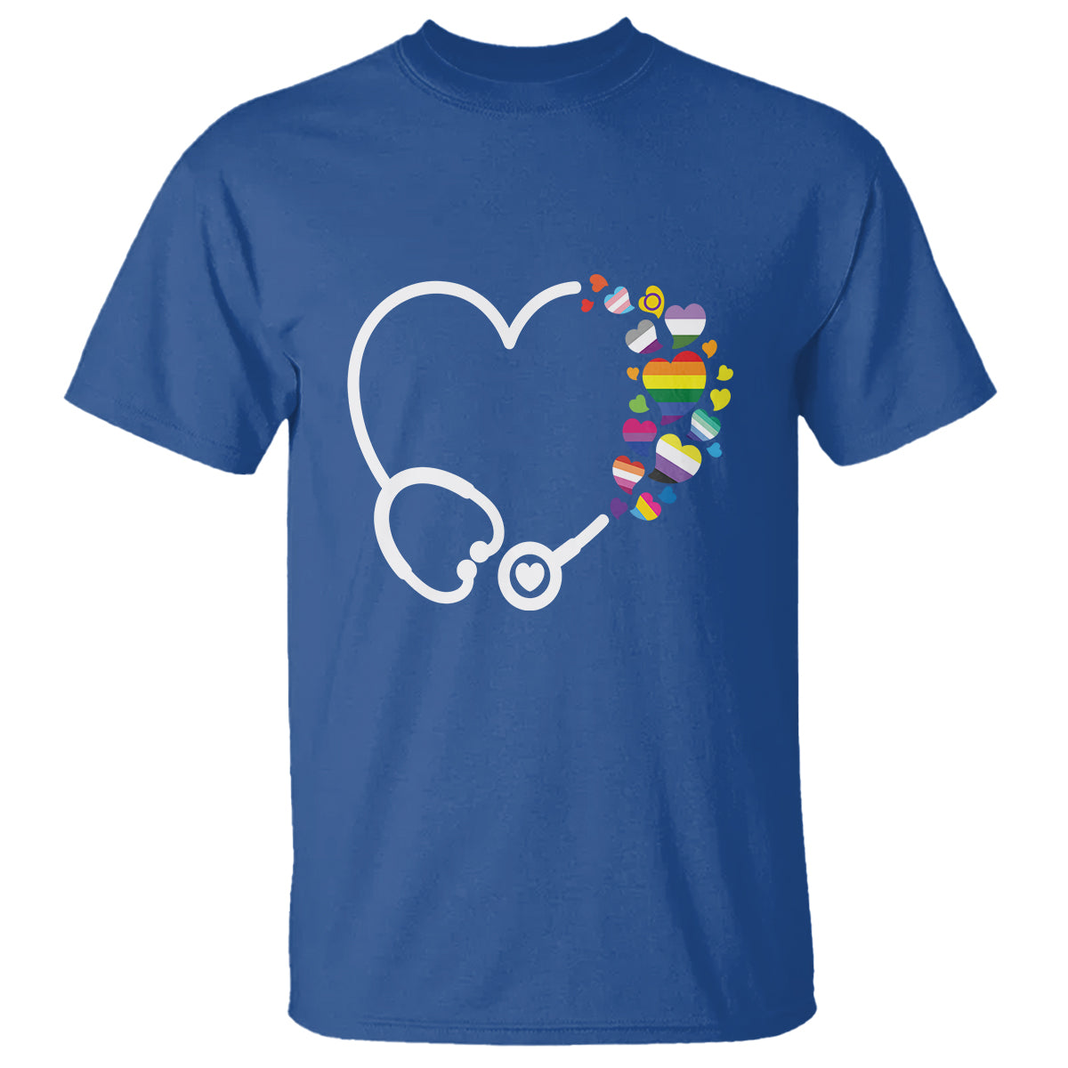 LGBT Nurse T Shirt Rainbow Flag Stethoscope Nurse RN Gay Pride - Wonder Print Shop