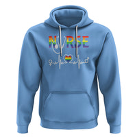 LGBT Nurse Hoodie Rainbow Flag Heartbeat Nurse RN Gay Pride - Wonder Print Shop