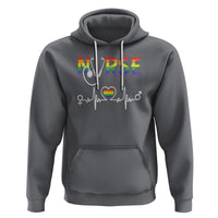 LGBT Nurse Hoodie Rainbow Flag Heartbeat Nurse RN Gay Pride - Wonder Print Shop