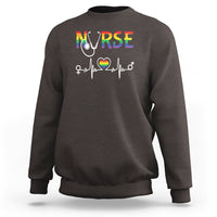 LGBT Nurse Sweatshirt Rainbow Flag Heartbeat Nurse RN Gay Pride - Wonder Print Shop