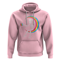 Pansexual Pride Hoodie Skeleton Drinking Coffee LGBTQ Pan Flag - Wonder Print Shop