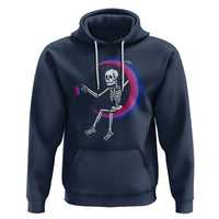 Bisexual Pride Hoodie Skeleton Drinking Coffee LGBTQ Bi Flag - Wonder Print Shop